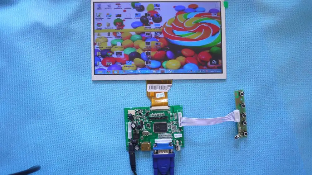 DIY 800*480 7 &quotTFT ЖК модуль + сенсорная панель HDMI &amp VGA 2AV A/D плата автомобиля ПК дисплей