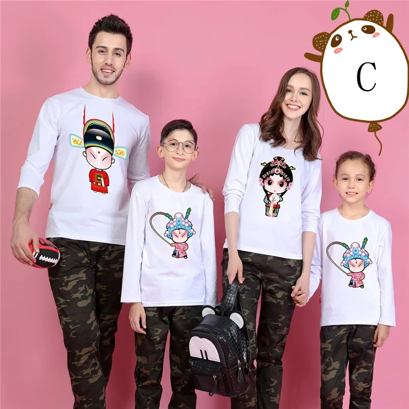 Родитель ребенок Футболки прекрасный мультфильм рубашка любителей Семейные