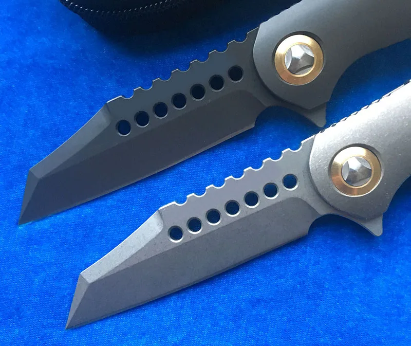Складной нож LEMIFSHE MT02 Warhound Flipper лезвие D2 титановая ручка TC4 для кемпинга охоты ножи