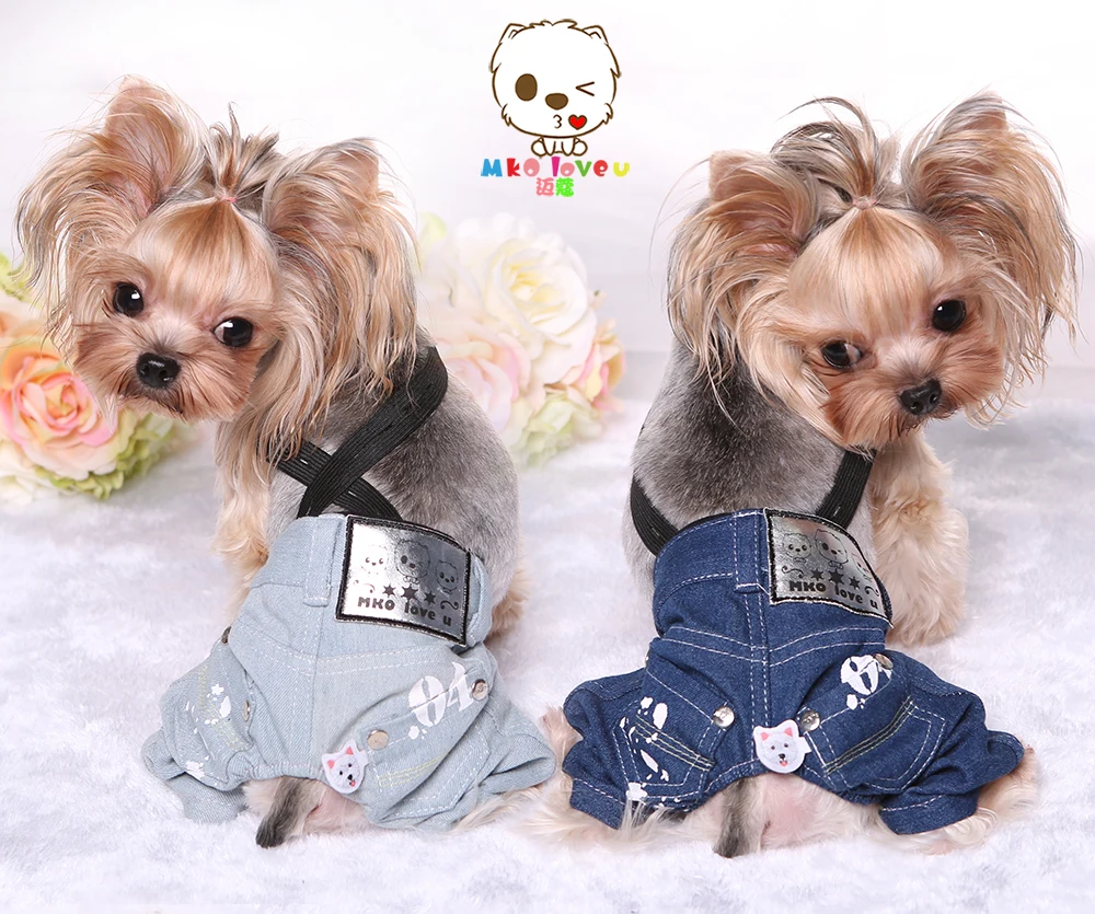 Одежда для маленьких собак джинсы комбинезоны с регулируемыми лямками