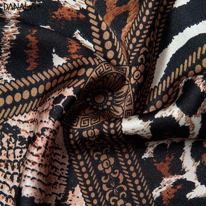 Женское вечернее платье без рукавов DANALA облегающее миди с леопардовым принтом и