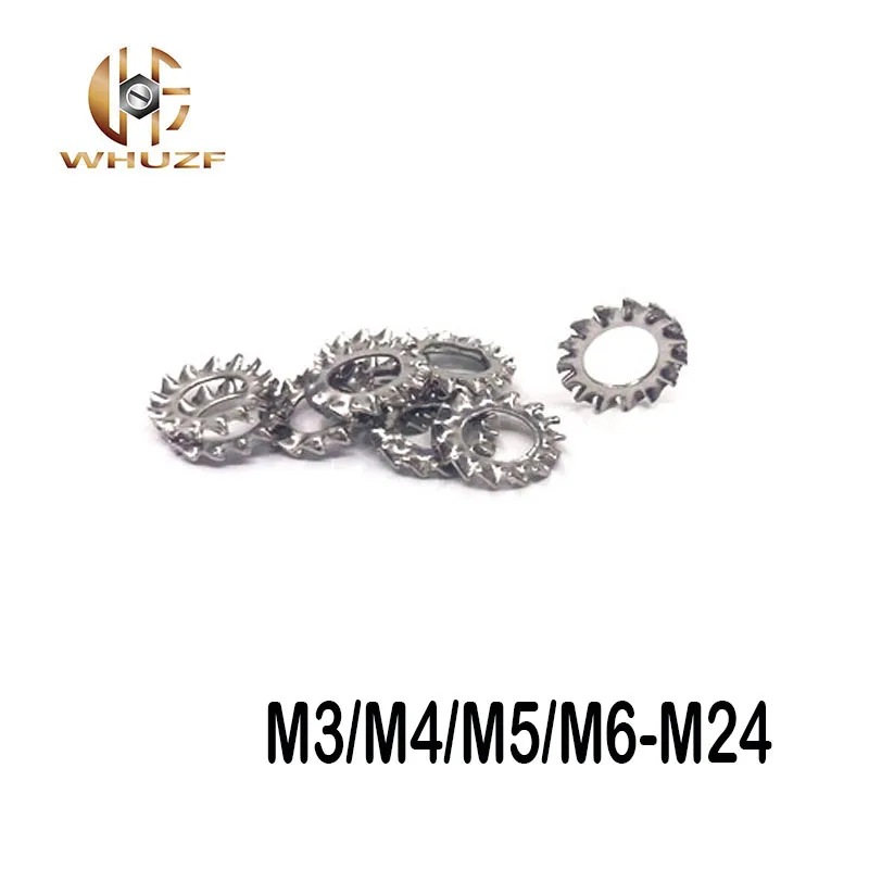 

M3/M4/M5/M6/M8/M10/M12/M14/M16/M18/M20/M24 Locking Gasket Outer Serrated Stop Washer Anti-slip Gasket 304 stainless steel