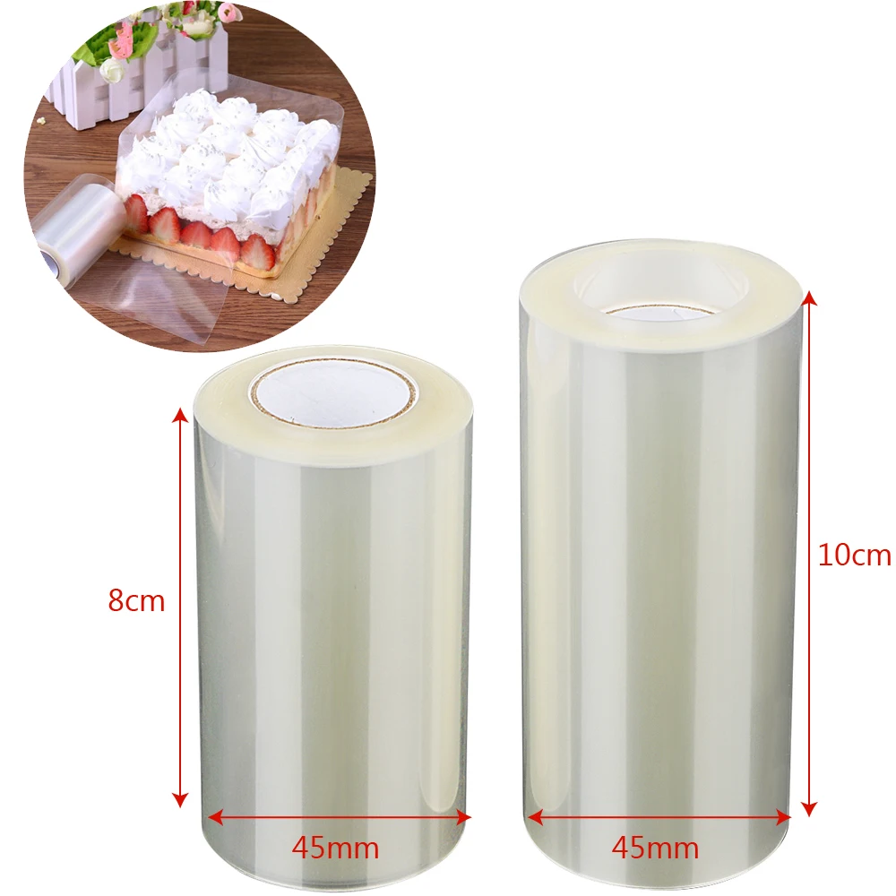 

8/10cm*10m Transparent Clear Mousse Surrounding Edge Wrapping Tape Baking Cake Dessert Collar DIY Cake Decorating Tools