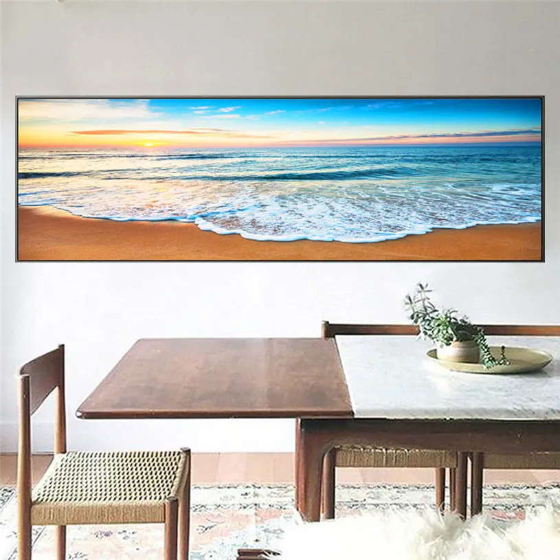

Realistic Wall Art seascape Canvas Painting beach Posters And Prints Wall Pictures living room Decor