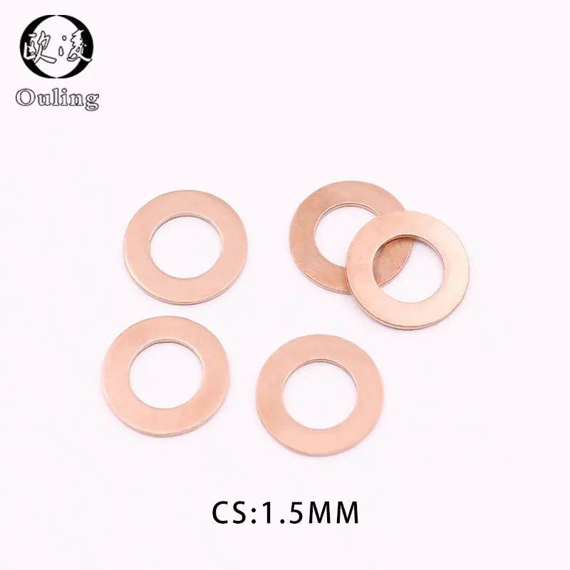 10Pcs DIN7603 M6 M8 M9 M10 M12 M14 M16 M18 M20 T3 O Ring Gasket Sealing Ring Copper Washer Boat Crush Washer Flat Seal Fitting