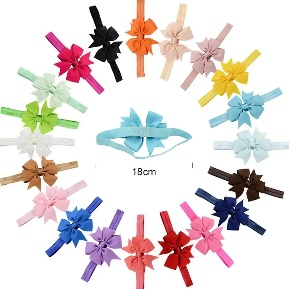 5-20 шт./лот) бутик ручной работы яркая Поплиновая лента Твердые банты с зажимом для детей девочки банты для волос аксессуары на заказ банты - Цвет: 567