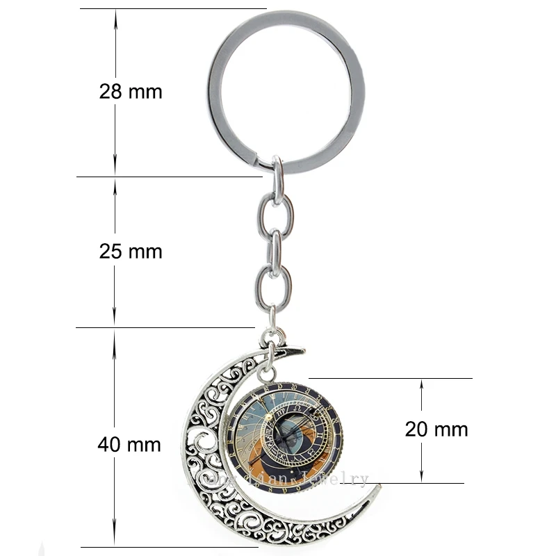 2016 астрономические часы в стиле стимпанк художественные кулоны виде Луны брелок