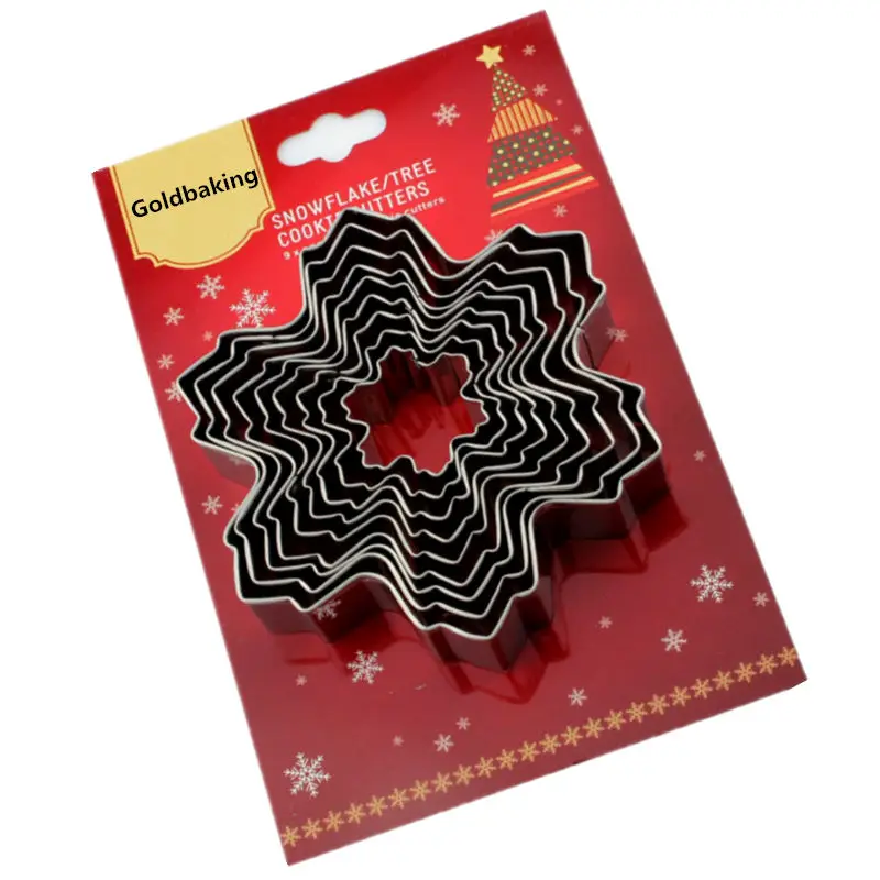 9 штук в форме снежинки для печенья резаки торта из нержавеющей стали снежинка
