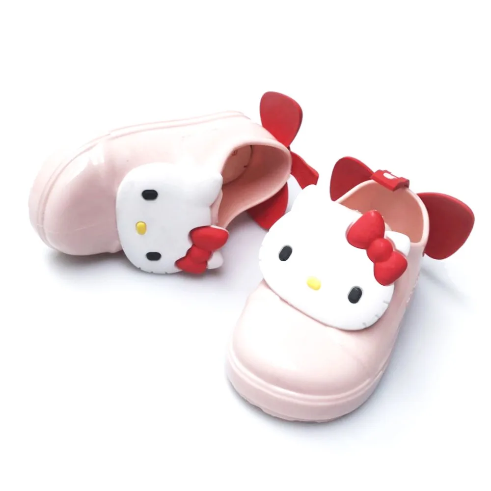 Детские непромокаемая обувь для девочек hello kitty нескользящая малышей детская ПВХ