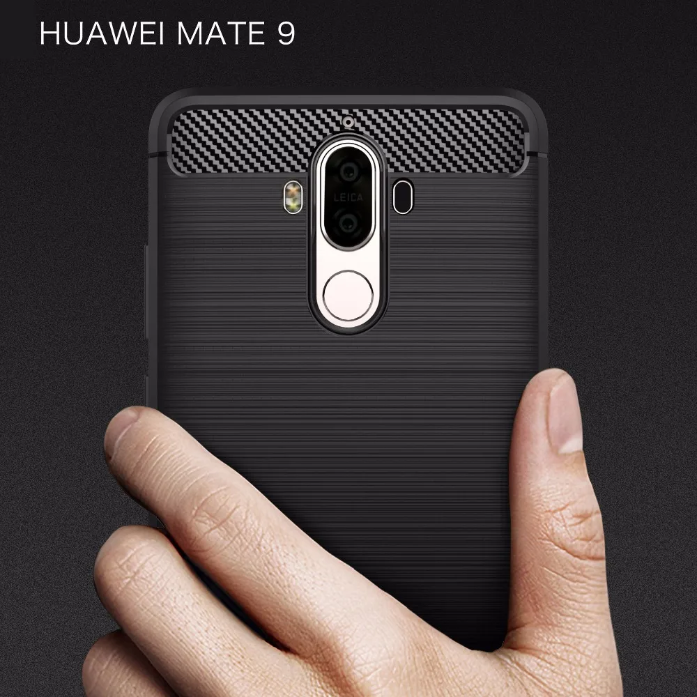 Чехол для телефона Huawei Mate 9 матовый чехол из углеродного волокна мобильного ТПУ |