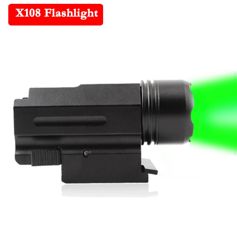 3 Model Military Mini Green Flashlight X108 Tactical Torch Hunting For Rifle 20 Rail | Спорт и развлечения