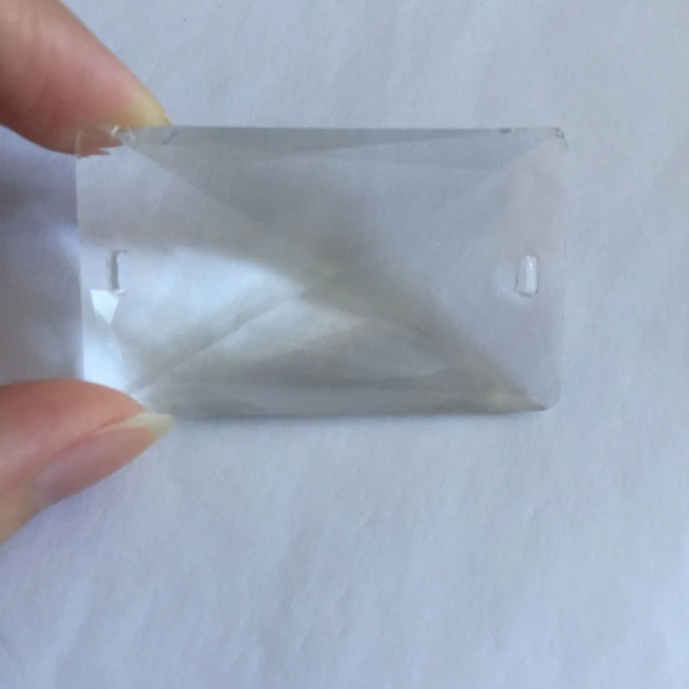 Новый стиль 30X50mm 10 шт прозрачное Хрустальное стекло призма в 2 отверстия Замена