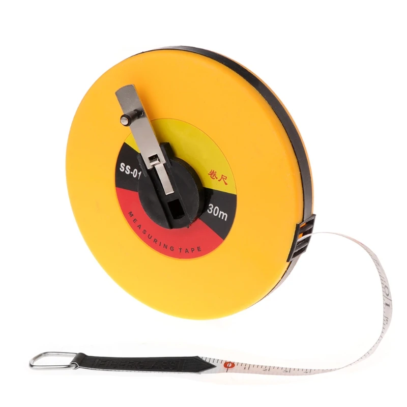 

Fiber Measuring Tape 10/15/20/30m Hand-held Disc Flexible Ruler Wind Up Measure