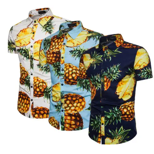 Men's Hawaiian Casual Button Down Shirt Short Sleeve 3d Printed Flower Tropical Beach Holiday Aloha | Мужская одежда
