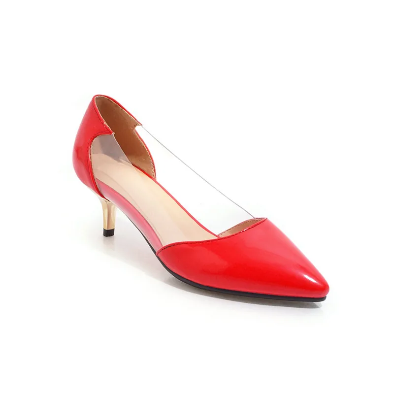 Женские туфли лодочки на шпильке YMECHIC летние с острым носком лоскутные