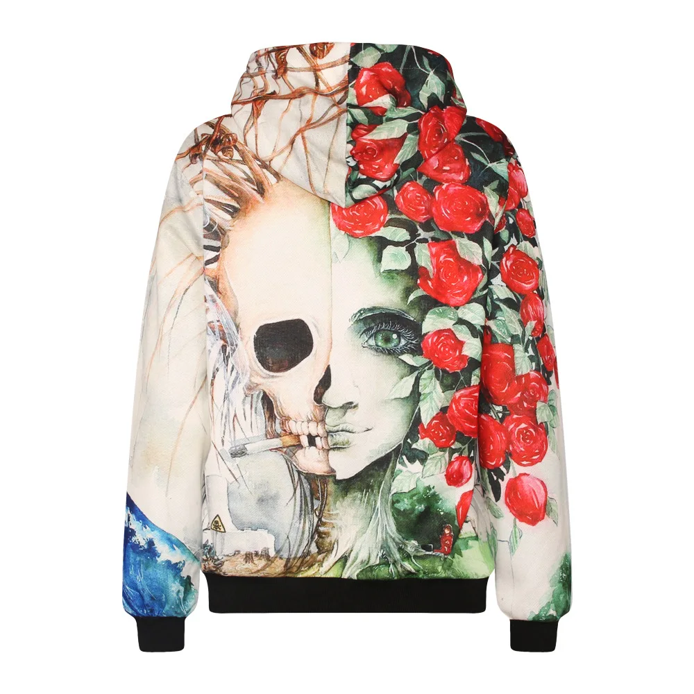 Женские толстовки с 3D-принтом в стиле Харадзюку Модный свитшот длинным рукавом и