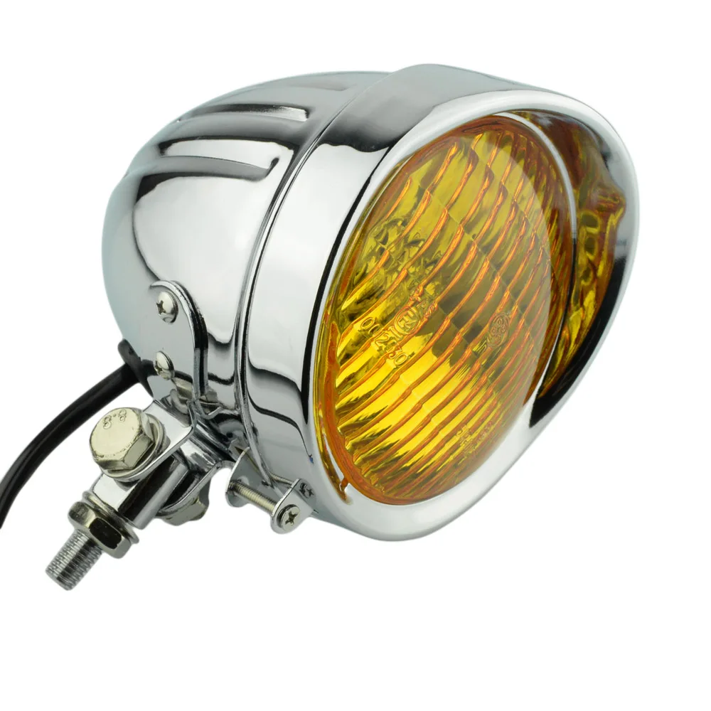 NO2 Headlight Двойной 4,7" фара лампа двойной Янтарный кронштейн мотоцикла таможня для метрического велосипеда Honda/Harley/Yamaha/Triumph - Цвет: NO2 Headlight