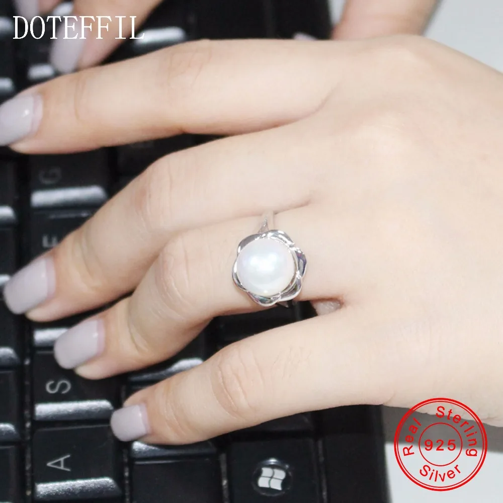 Женское кольцо из серебра 925 пробы с жемчугом | Украшения и аксессуары