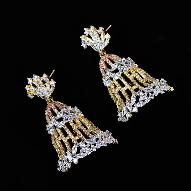 MECHOSEN кубический вентилятор из циркония образный Круглый Большой Длинный серьги