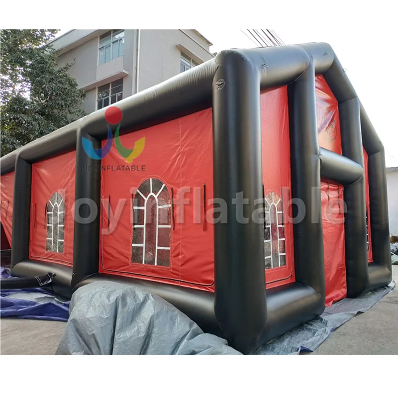 18X6M Открытый черный и красный куб надувной тент для выставки на продажу|Палатки| |