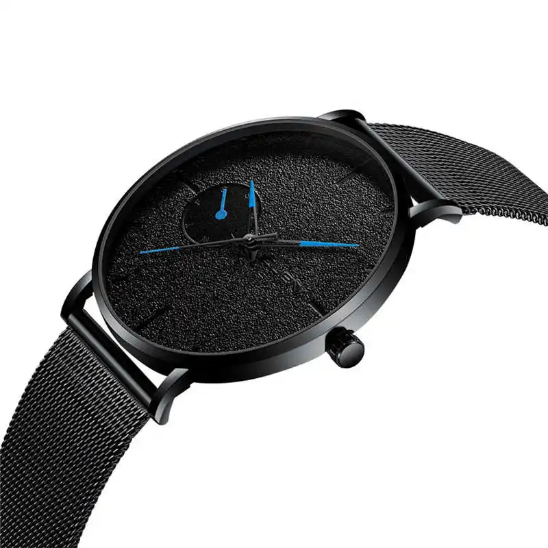 Часы CUENA мужские модные спортивные с ремешком из нержавеющей стали кварцевые