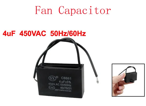Потолочный вентилятор мотор 2 провода конденсатор CBB61 мкФ 450VAC 50Hz/60Hz 6 шт | Бытовая