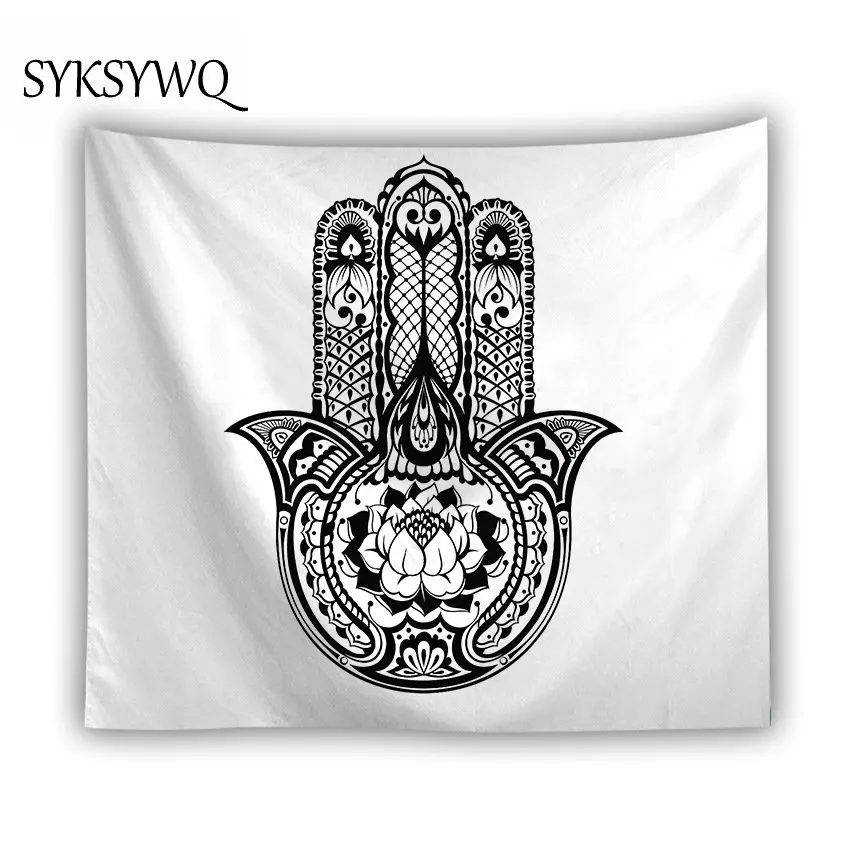 Хамса настенная подвеска Tapiz Wandteppich балкон и белое одеяло индийская Мандала