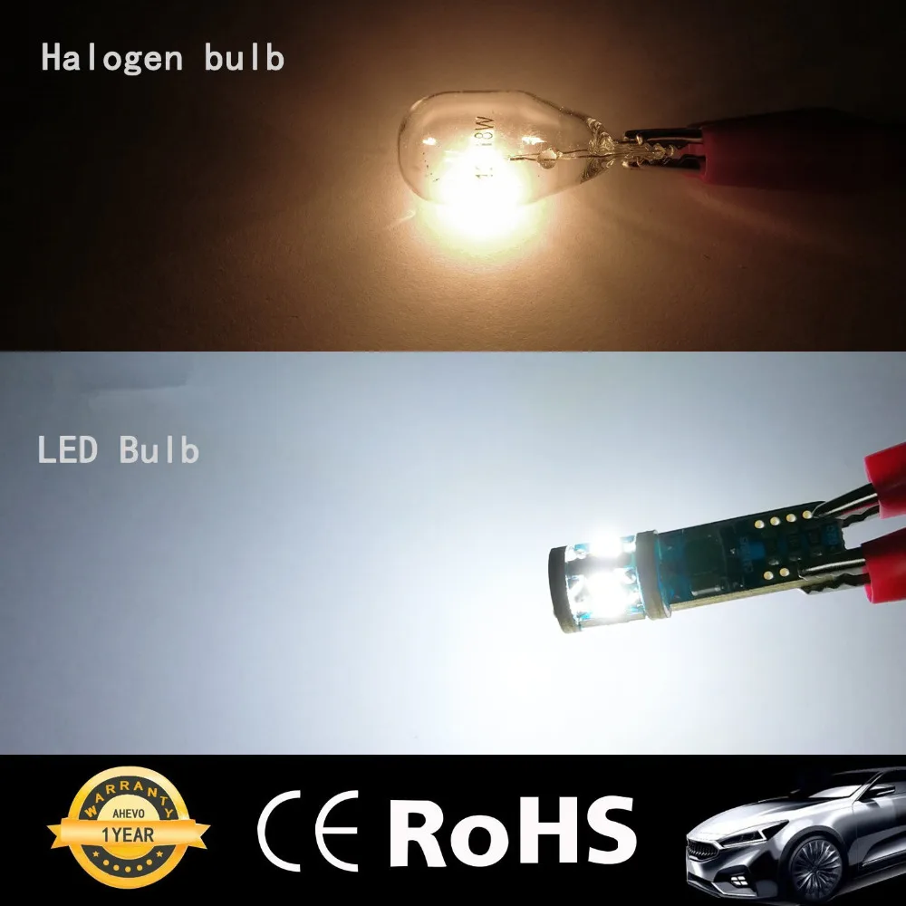 

4Pcs/Lot High Power CANBUS T10 W5W W2.1x9.5d 194 3030 10SMD White 6000K for Auto Side Marker Light Interior Lamps DC 12V-24V