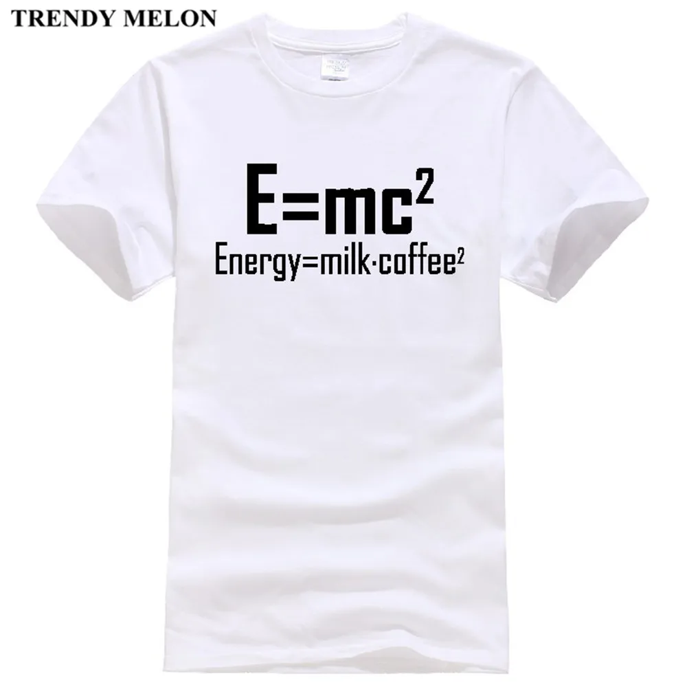 Мода дыни Для мужчин футболка E = MC2 Смешные физики Эйнштейн хлопковые футболки