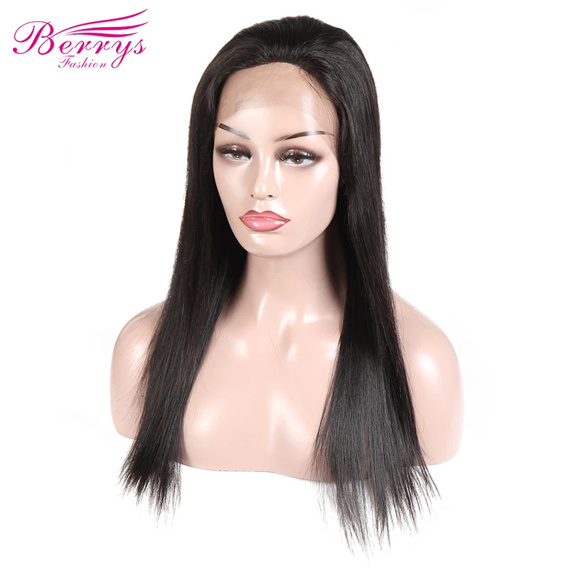 [Berrys Fashion] прямые волосы Remy 130% 180% полные парики на шнурках для зимы натуральные с