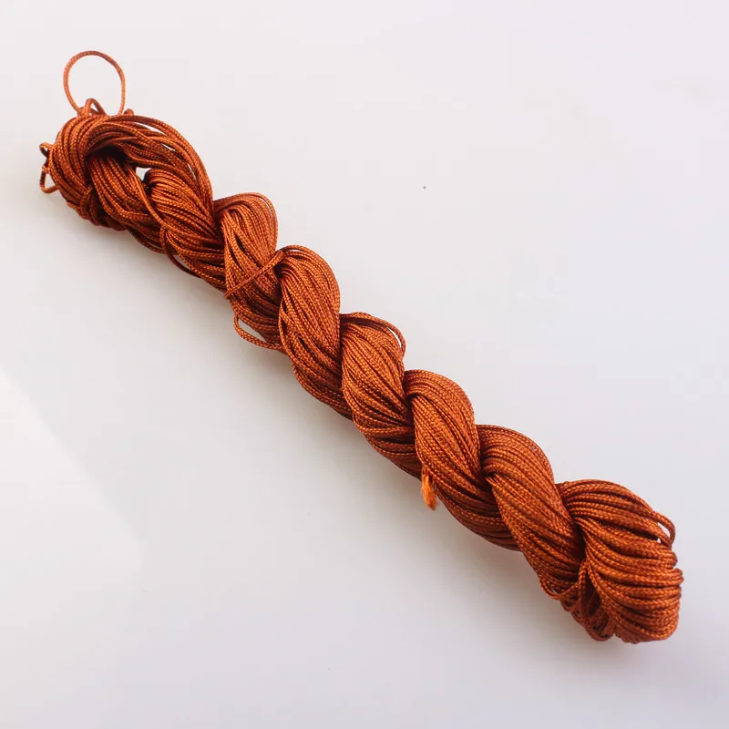 Red-brown 23 Цвета 1 мм китайские узлы нейлоновый шнур Шамбала Макраме шнур Бисероплетение для изготовления браслета - Цвет: Red-brown