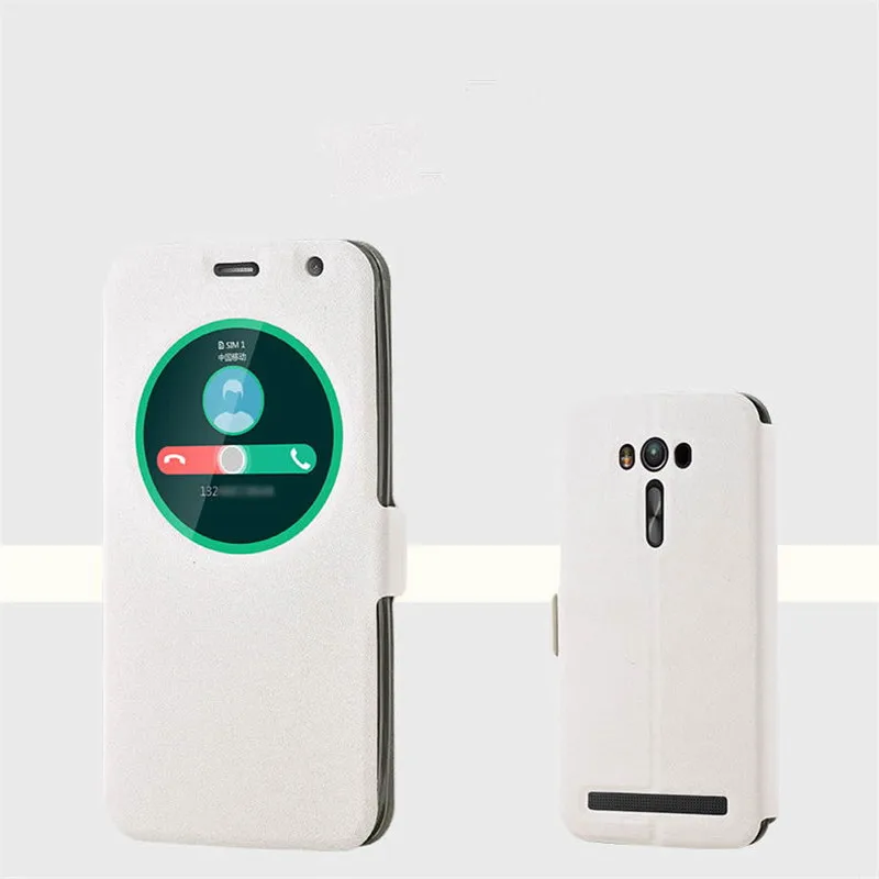 Чехол для Asus Zenfone 2 Laser Ze500kl, чехол для Asus Zenfone 2 Laser Ze550kl, роскошный флип-чехол из искусственной кожи - Цвет: white