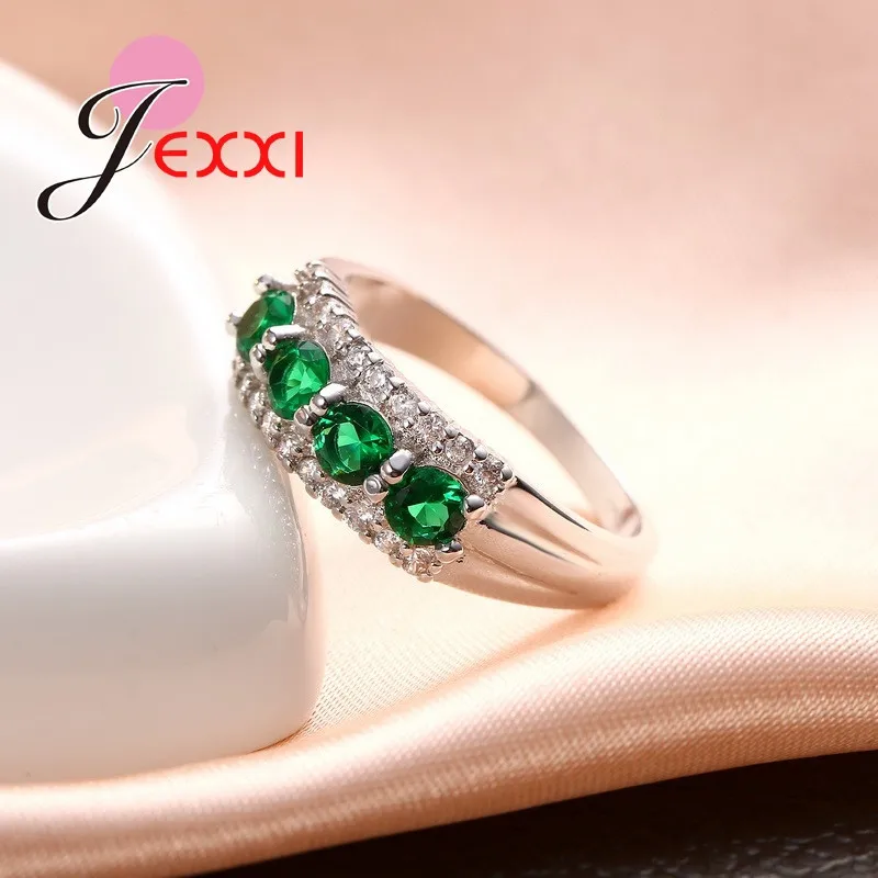 Женское кольцо из серебра 925 пробы с круглым кубическим цирконием|925 sterling silver