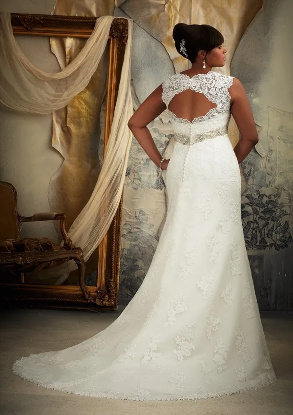 Rockabilly Wedding Dress Reception Dresses Short Sleeve Informal Plus Size Mermaid Floor-Length Court Train B 2015 Free Shipping | Свадьбы и
