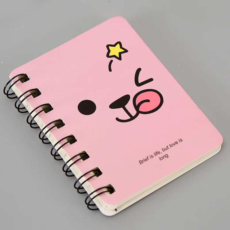 emoticon pink Кольцо каваи блокнот мультфильм Кот кактус шаблон Блокнот A7 блокнот для записей школьные принадлежности креативные буклеты офисные канцелярские принадлежности подарок - Цвет: emoticon pink