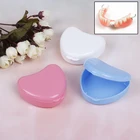 Коробка для зубов в форме сердца, коробка для стоматологических ортодонтических фиксаторов, чехол для зубных протезов, защита для рта, чехол для хранения