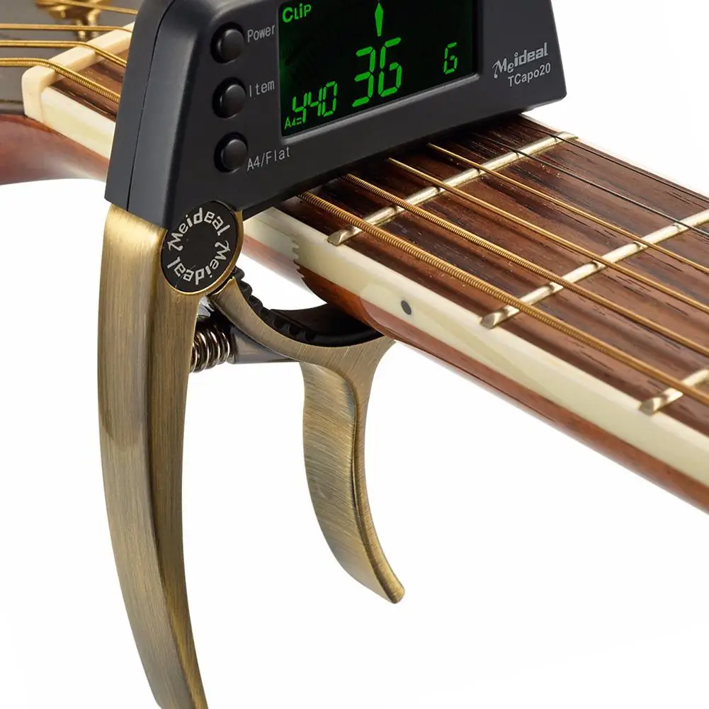 Meideal 2 в 1 гитарное приспособление для быстрой смены каподастра Key Guitarra Capos тюнер для электрогитары бас-укулеле Запчасти Аксессуары TCapo20