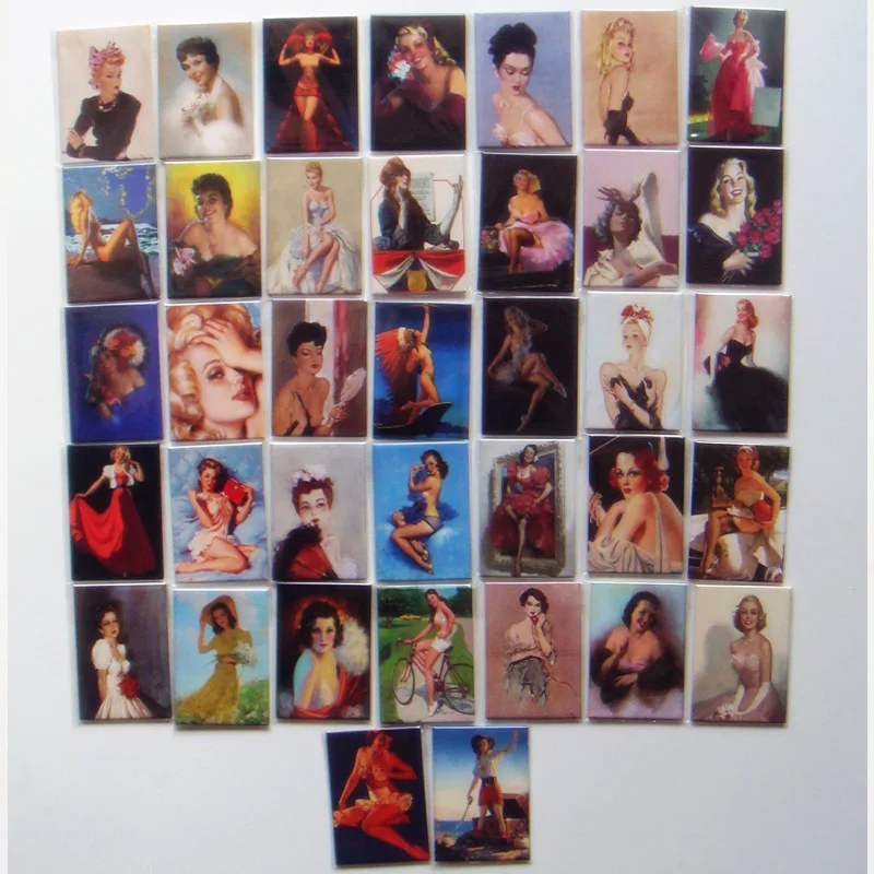 

Poster Magnets , Vintage Colorful Girl Rectangle Fridge Magnets sfm-09
