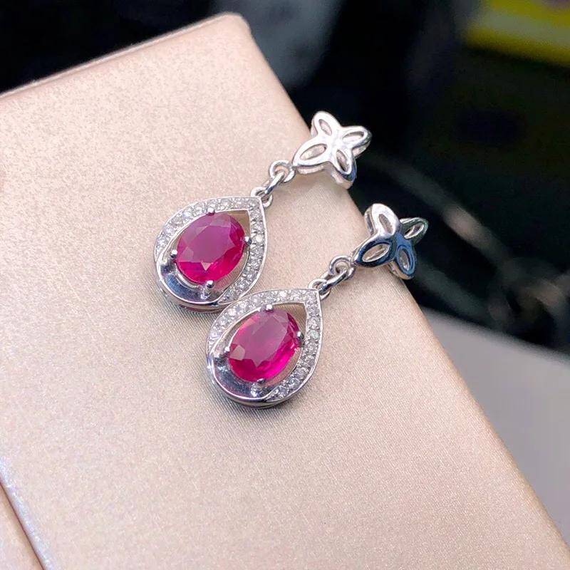 Хорошее ювелирное изделие, настоящее чистое 18 K Белый Золотой, натуральный рубин, драгоценный камень 1.5ct, для женщин, подарок на год, день рождения