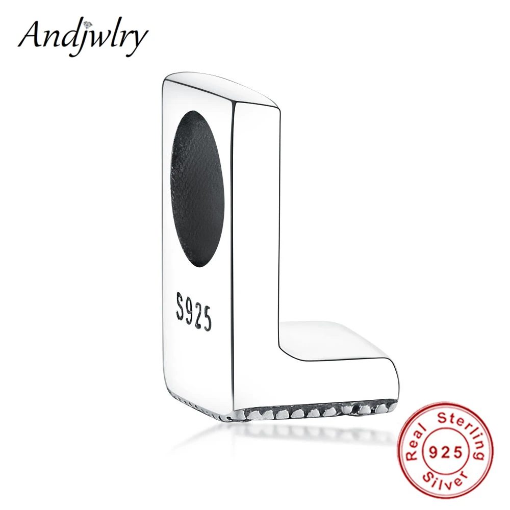 Ajw0320-L Подходит для браслетов Pandora, 925 пробы, серебро, оригинальные шармы от А до Я, бусина с буквой алфавита, сделай сам, изготовление ювелирных изделий, сделай сам, Berloque - Цвет: Ajw0320-L