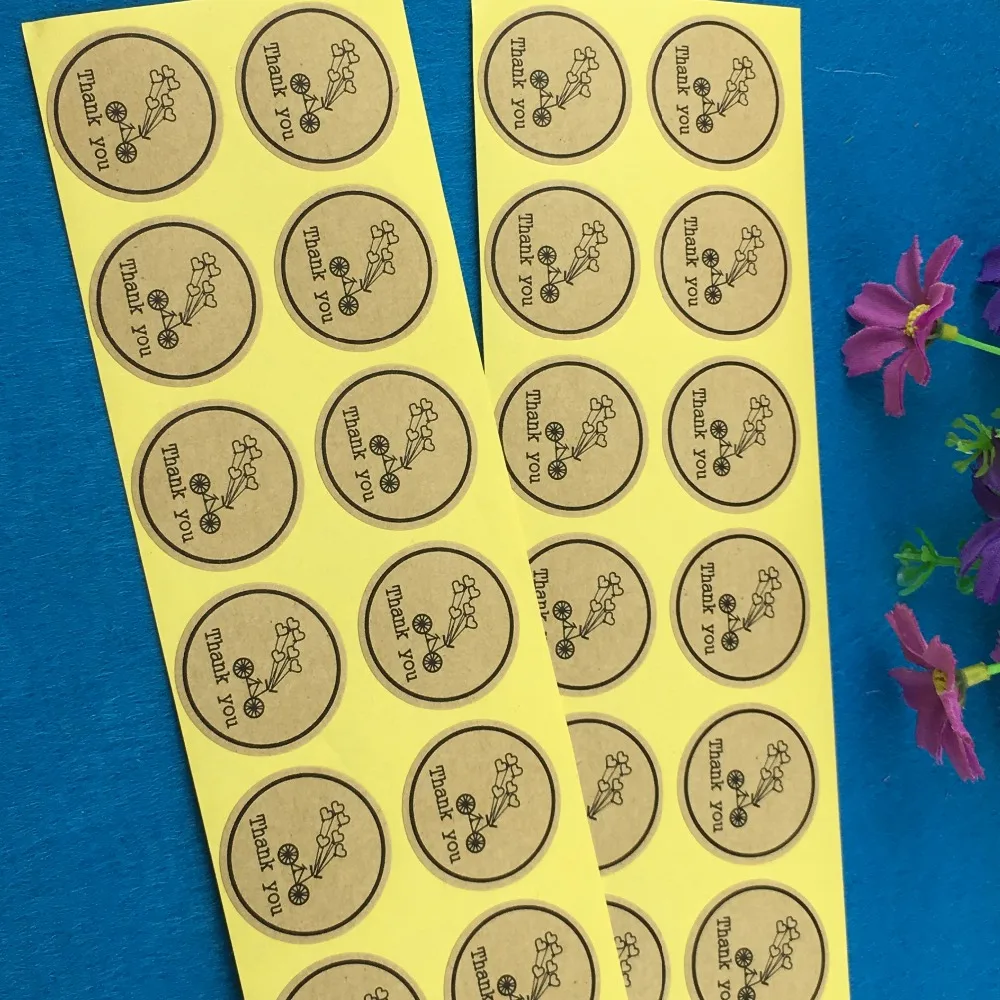 2000PCS Kaft Sticker Labels self-adhesive Thank you Sealing Label Stickers Adhesive DIY For Box/gift/envelope | Дом и сад