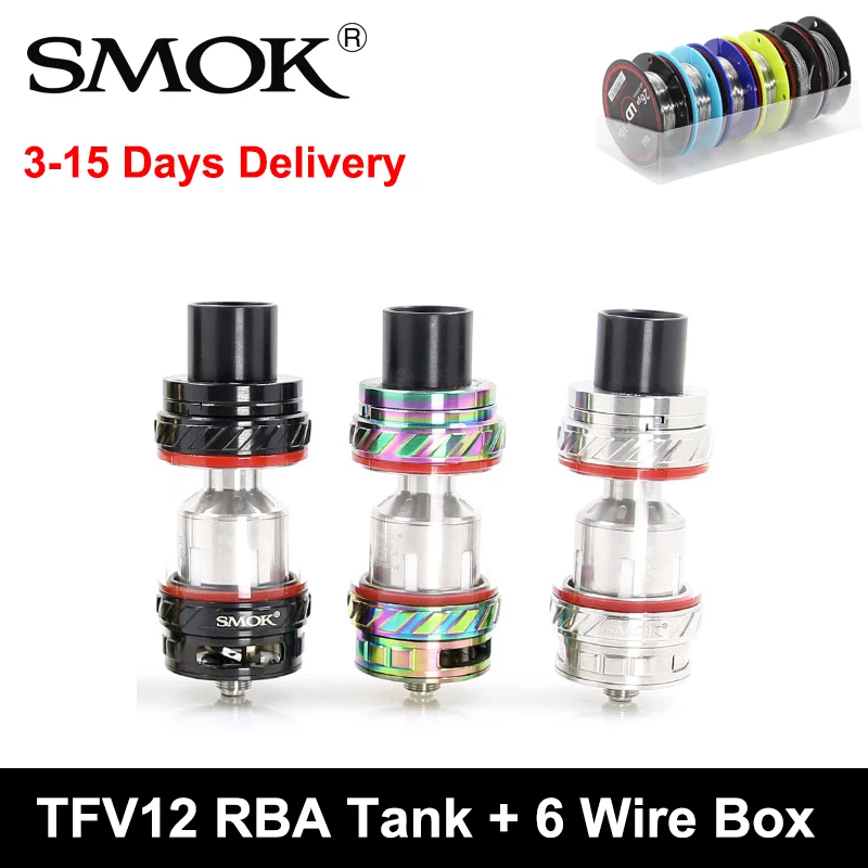 100% Оригинальные Smok TFV12 бак RBA 6 мл Форсунка с V12-RBA V12 RBA-T герметичным дизайн
