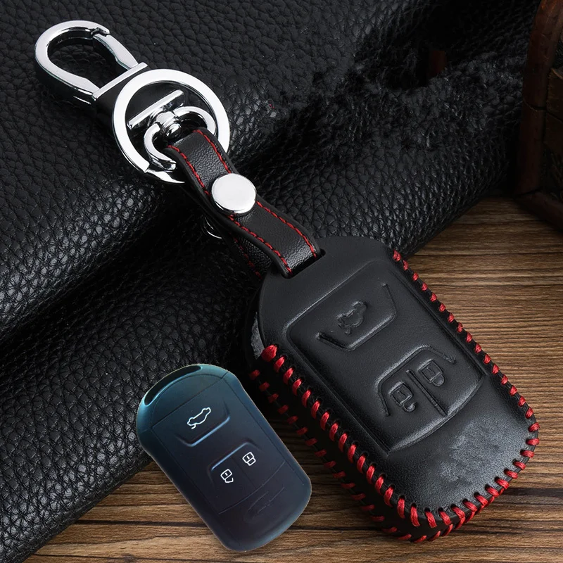 3 кнопки кожаный чехол Key автомобилей сумка брелок кожи Набор для Chery Tiggo 5 ARRIZO 7 chery