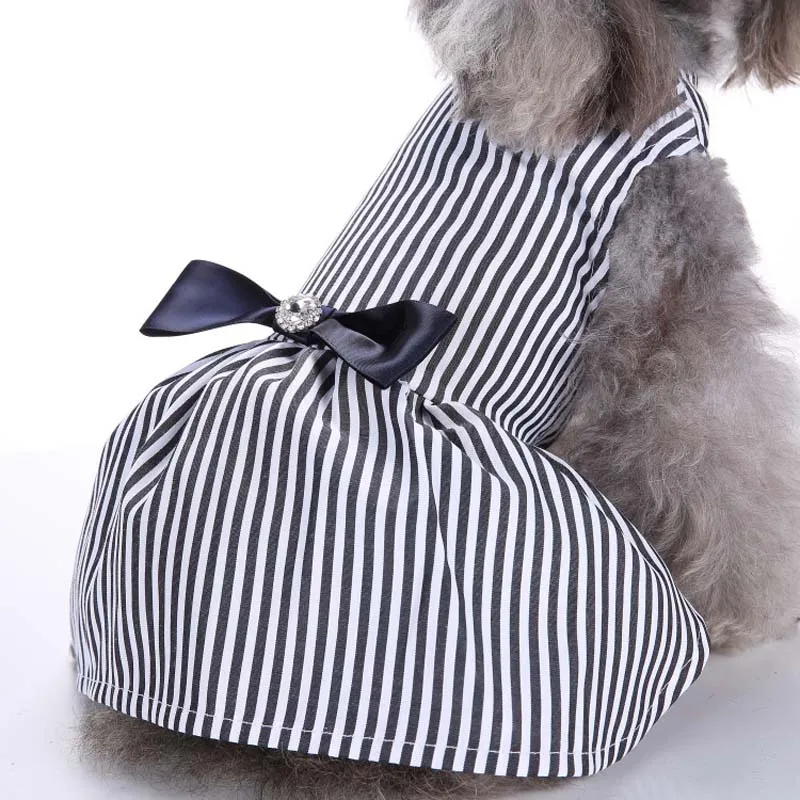 2018 Summer Pet Dog Dress High Quality Polyester Clothes Stripe Princess Cute |