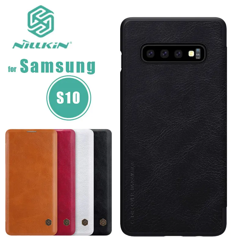 Чехол NILLKIN Qin для Samsung Galaxy S10 деловой кожаный флип-чехол с отделением карт задняя