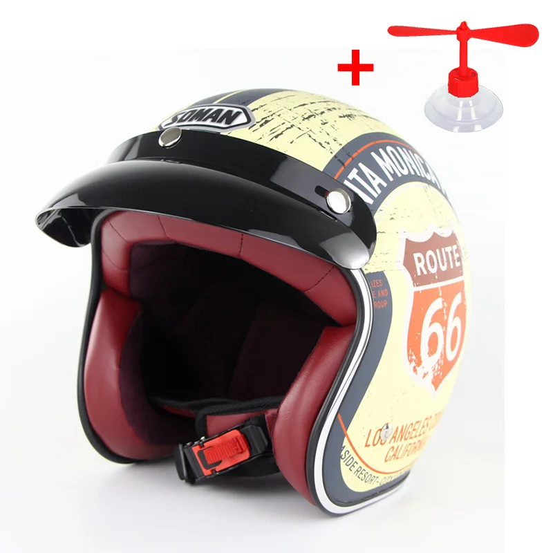 Мотоцикл Harley ретро шлем Чоппер Винтаж Casco Moto открытый мотоциклетный скутер DOT