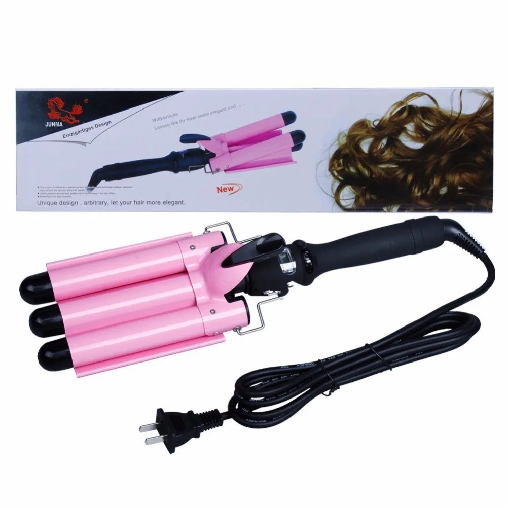 Fast Heat Curling Iron Electric Hair Curler Thermoregulator Rizadores De Cabello Wand curler roller 38mm triple hair waver |