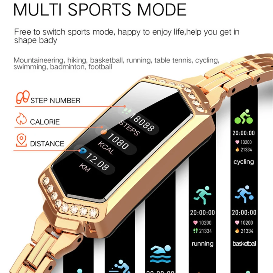 Женские Водонепроницаемые Смарт часы SCOMAS S78 с пульсометром и