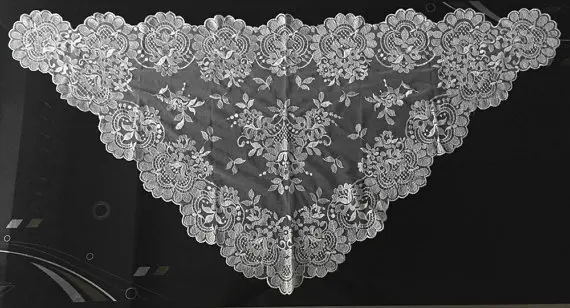 Белая кружевная вуаль для церкви испанская Мантилья с вышивкой|spanish lace mantilla|church
