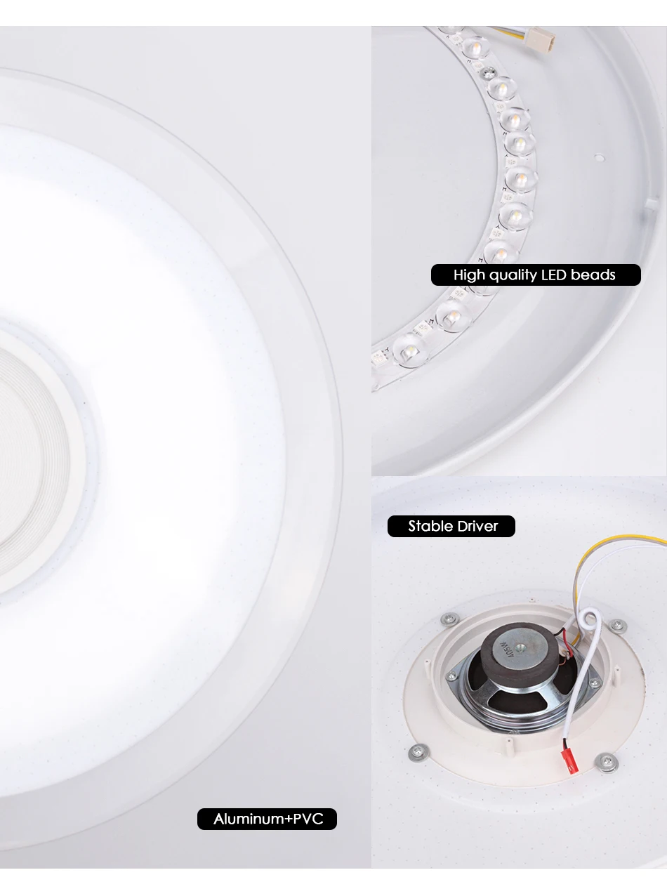 Светодиодный музыкальный потолочный светильник RGB Bluetooth, динамик, лампа для дома, вечерние, спальни, 220 В, 36 Вт, 40 Вт, пульт дистанционного управления с регулируемой яркостью, приложение, умный красочный светильник ing